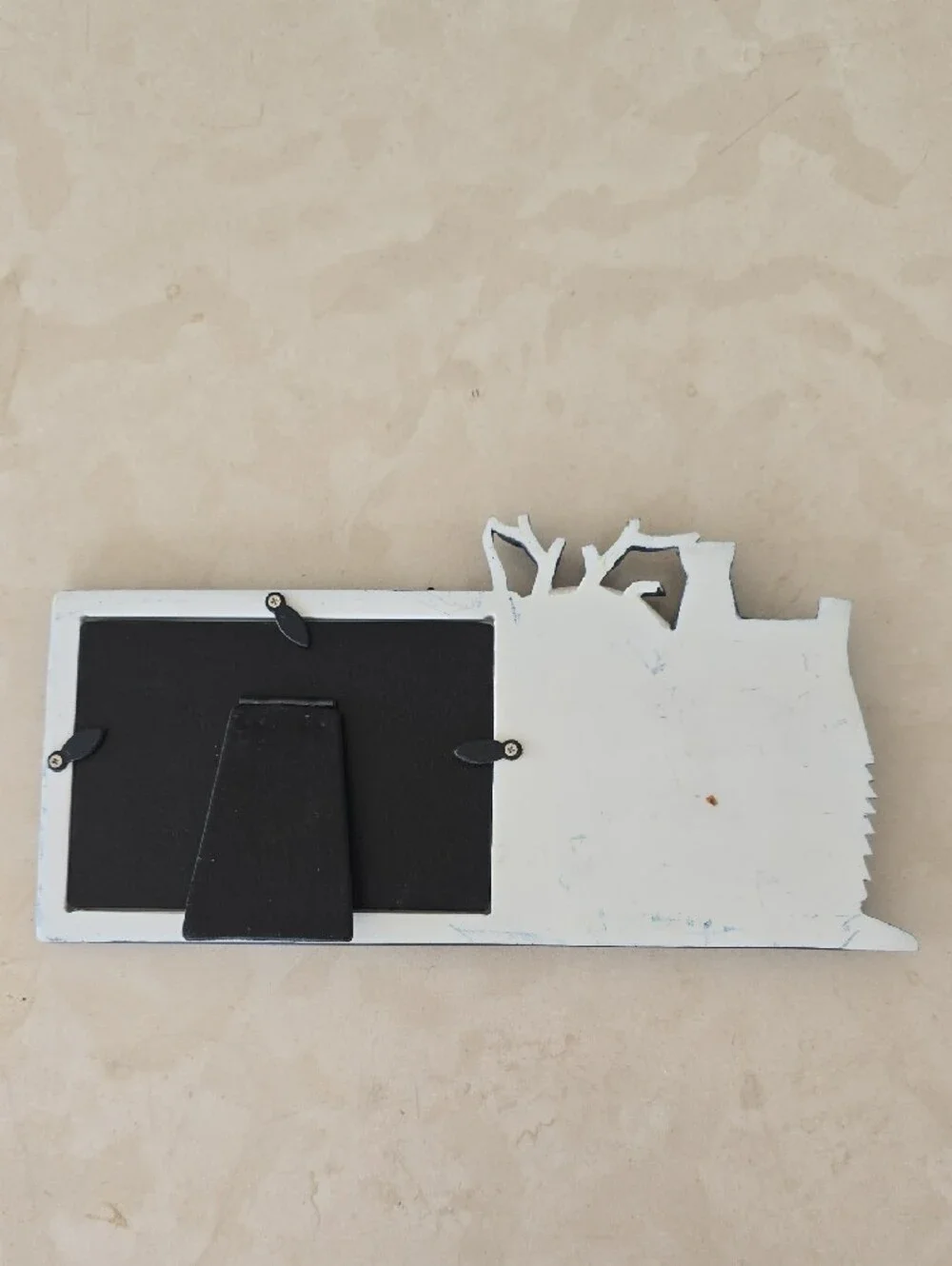 Haunted House Photo Frame - Navy Blue with Cream Moon